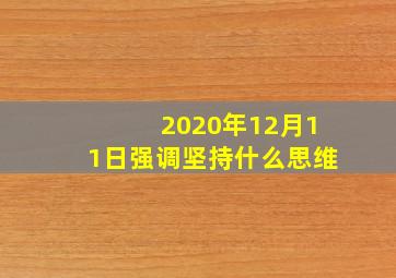 2020年12月11日强调坚持什么思维