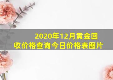 2020年12月黄金回收价格查询今日价格表图片