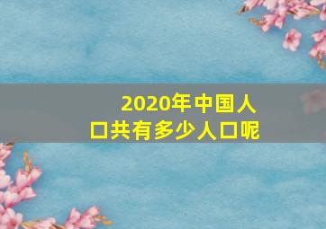 2020年中国人口共有多少人口呢