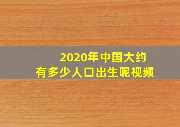 2020年中国大约有多少人口出生呢视频