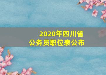 2020年四川省公务员职位表公布