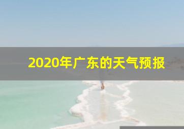 2020年广东的天气预报