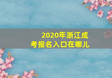 2020年浙江成考报名入口在哪儿