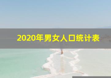 2020年男女人口统计表