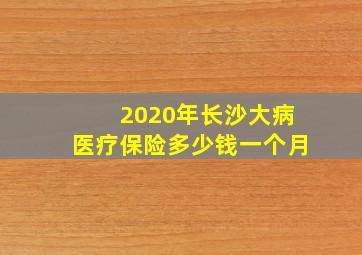 2020年长沙大病医疗保险多少钱一个月