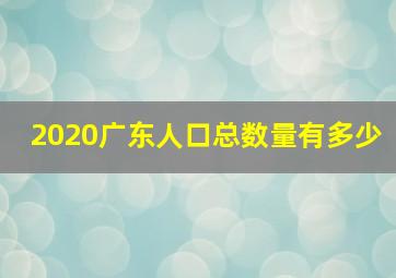 2020广东人口总数量有多少