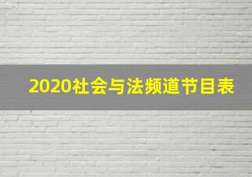 2020社会与法频道节目表