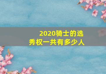 2020骑士的选秀权一共有多少人