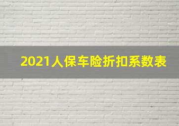 2021人保车险折扣系数表