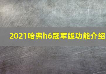 2021哈弗h6冠军版功能介绍