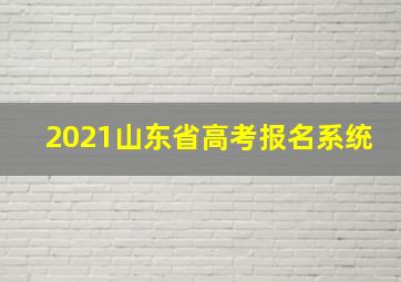 2021山东省高考报名系统