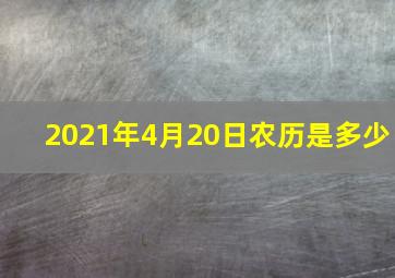 2021年4月20日农历是多少