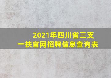 2021年四川省三支一扶官网招聘信息查询表