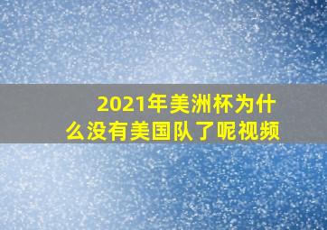 2021年美洲杯为什么没有美国队了呢视频