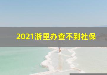 2021浙里办查不到社保