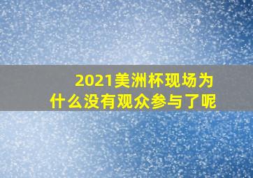 2021美洲杯现场为什么没有观众参与了呢