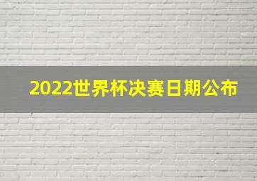 2022世界杯决赛日期公布