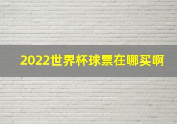 2022世界杯球票在哪买啊