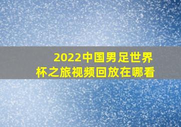 2022中国男足世界杯之旅视频回放在哪看