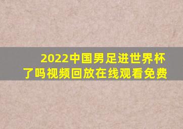 2022中国男足进世界杯了吗视频回放在线观看免费