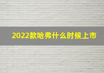 2022款哈弗什么时候上市