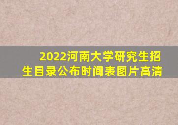 2022河南大学研究生招生目录公布时间表图片高清