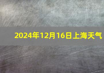 2024年12月16日上海天气