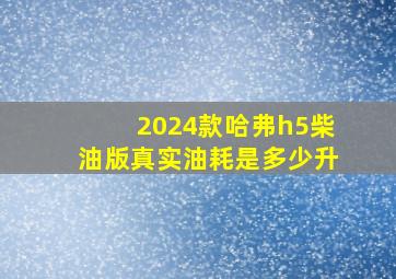 2024款哈弗h5柴油版真实油耗是多少升