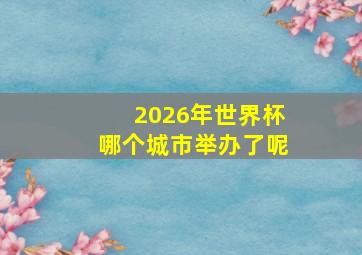 2026年世界杯哪个城市举办了呢