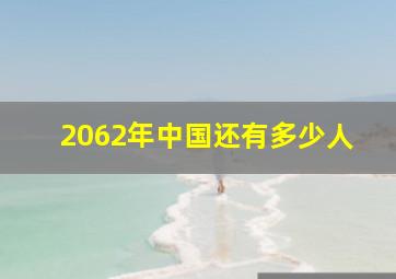 2062年中国还有多少人