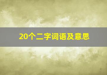 20个二字词语及意思