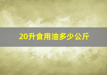 20升食用油多少公斤