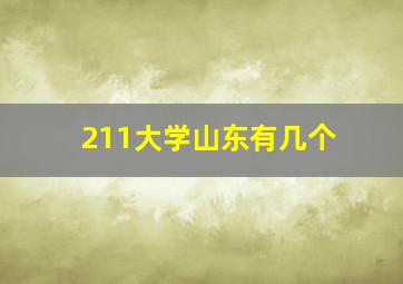 211大学山东有几个