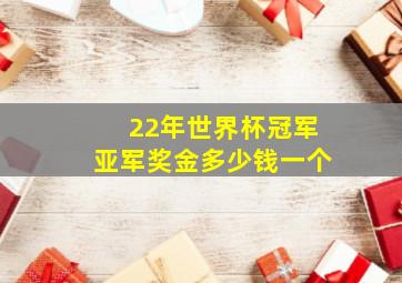 22年世界杯冠军亚军奖金多少钱一个