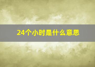 24个小时是什么意思