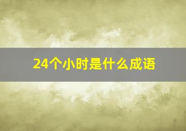 24个小时是什么成语