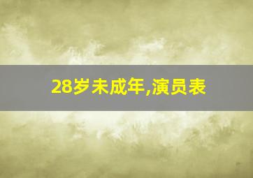 28岁未成年,演员表