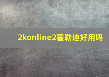 2konline2霍勒迪好用吗