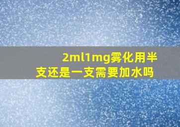 2ml1mg雾化用半支还是一支需要加水吗