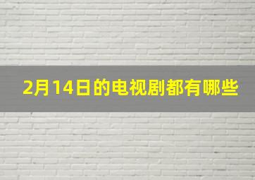 2月14日的电视剧都有哪些