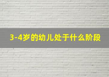 3-4岁的幼儿处于什么阶段