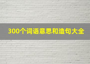 300个词语意思和造句大全