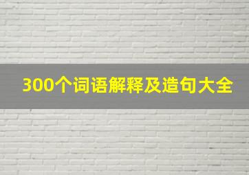 300个词语解释及造句大全