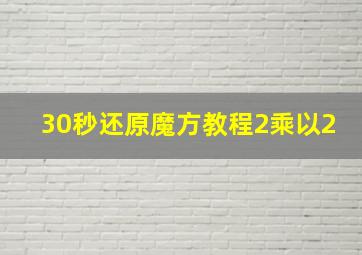 30秒还原魔方教程2乘以2