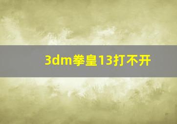 3dm拳皇13打不开