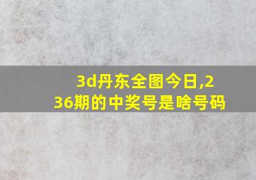 3d丹东全图今日,236期的中奖号是啥号码