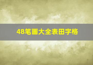 48笔画大全表田字格