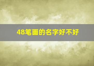 48笔画的名字好不好