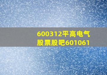 600312平高电气股票股吧601061