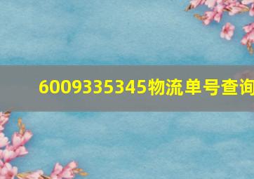 6009335345物流单号查询